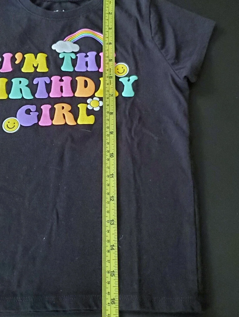 Children's Place Little Girl's Rainbow Birthday Puff Paint Graphic Tee